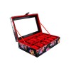 Watch Storage BOX-12-FLOWER-BLACK